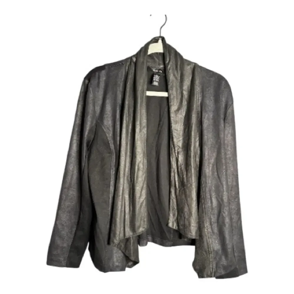 Style & Co Black Drapey Open Front Blazer Large